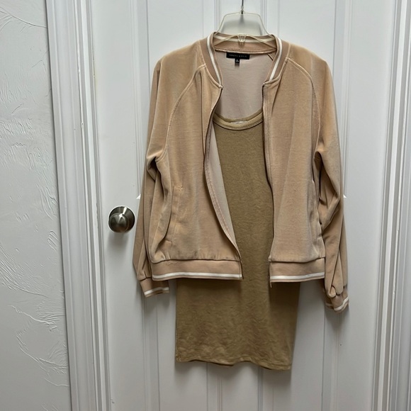 One Fly Outfit - Sand Ribbed Tankdress‎ with Velour Bomber - Large - Picture 1 of 6